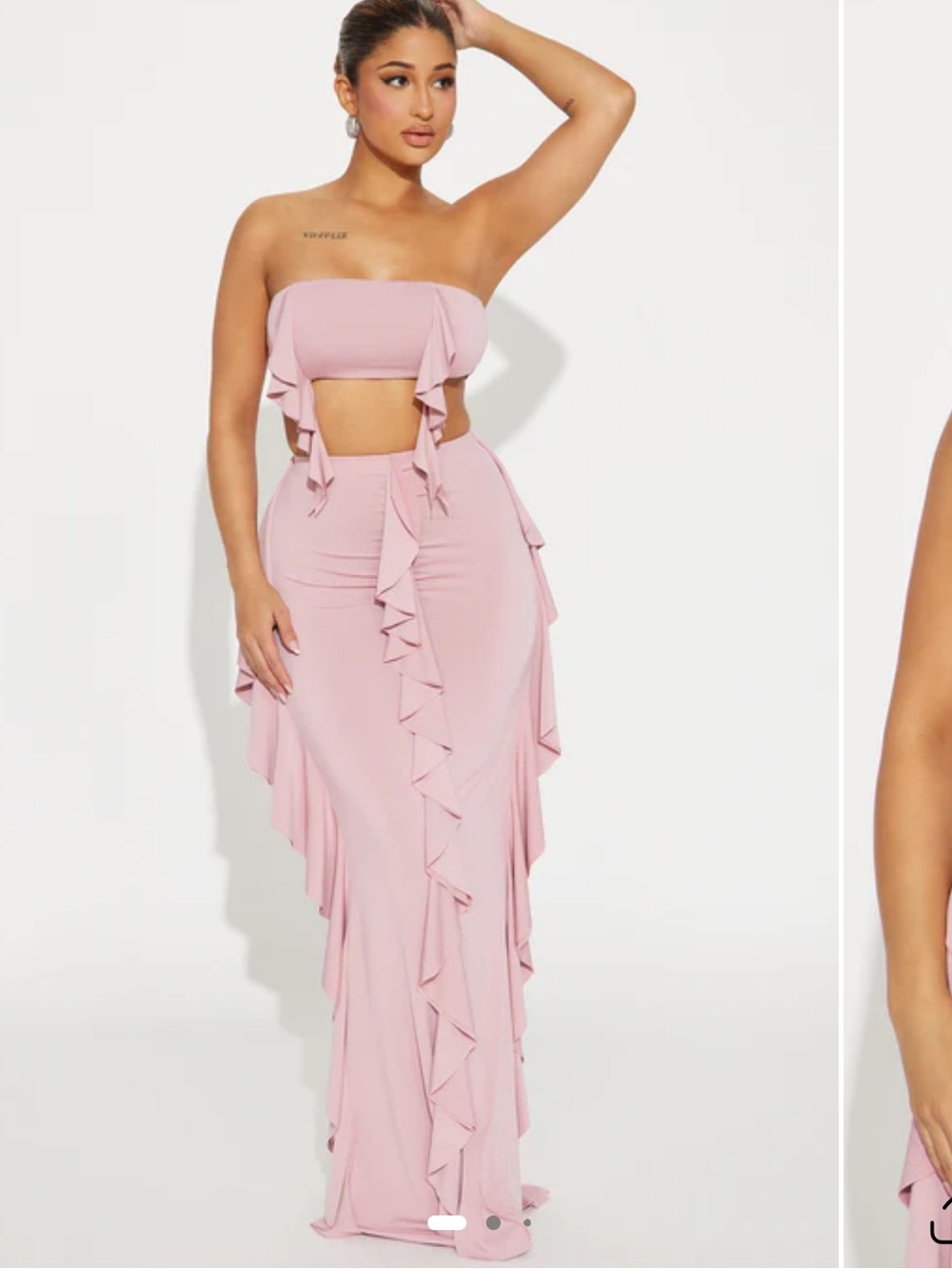Fashion Nova - Love Affair Ruffle Skirt Set - Mauve - Picture 2 of 3